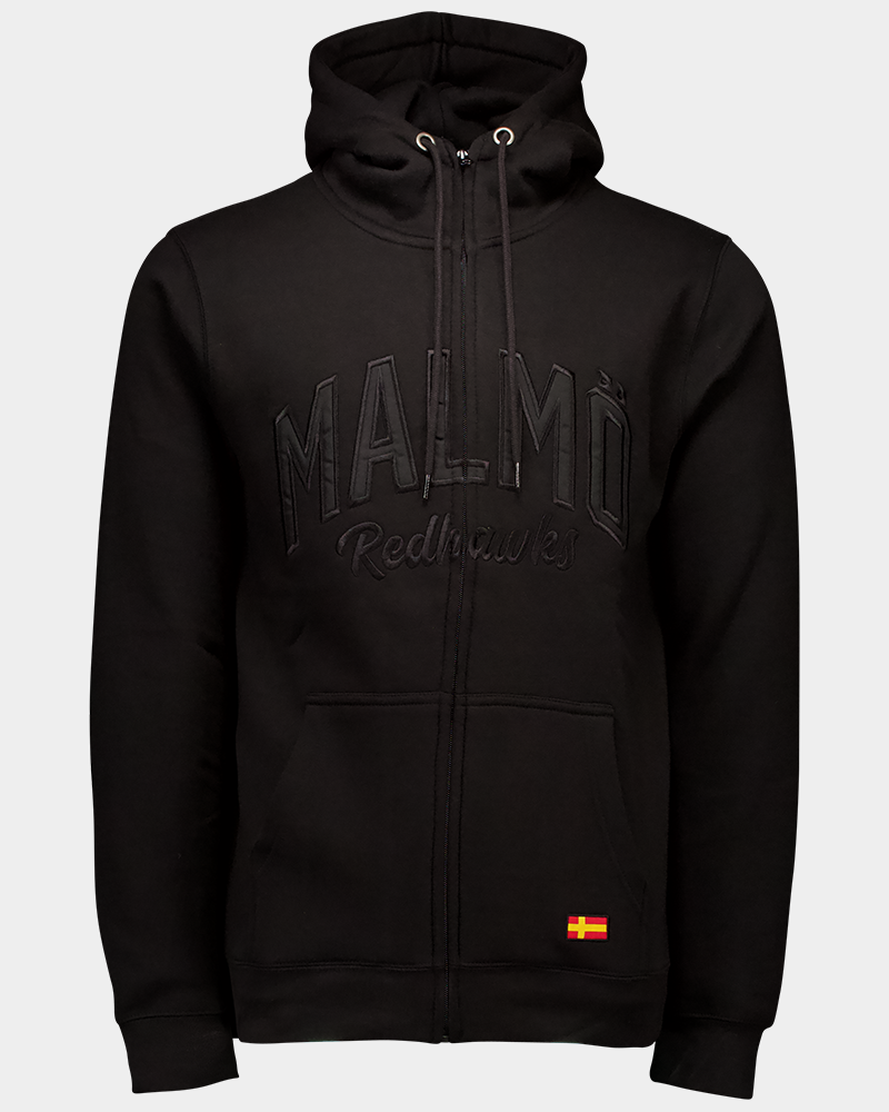 Zip hood svart Malmö Redhawks ton i ton
