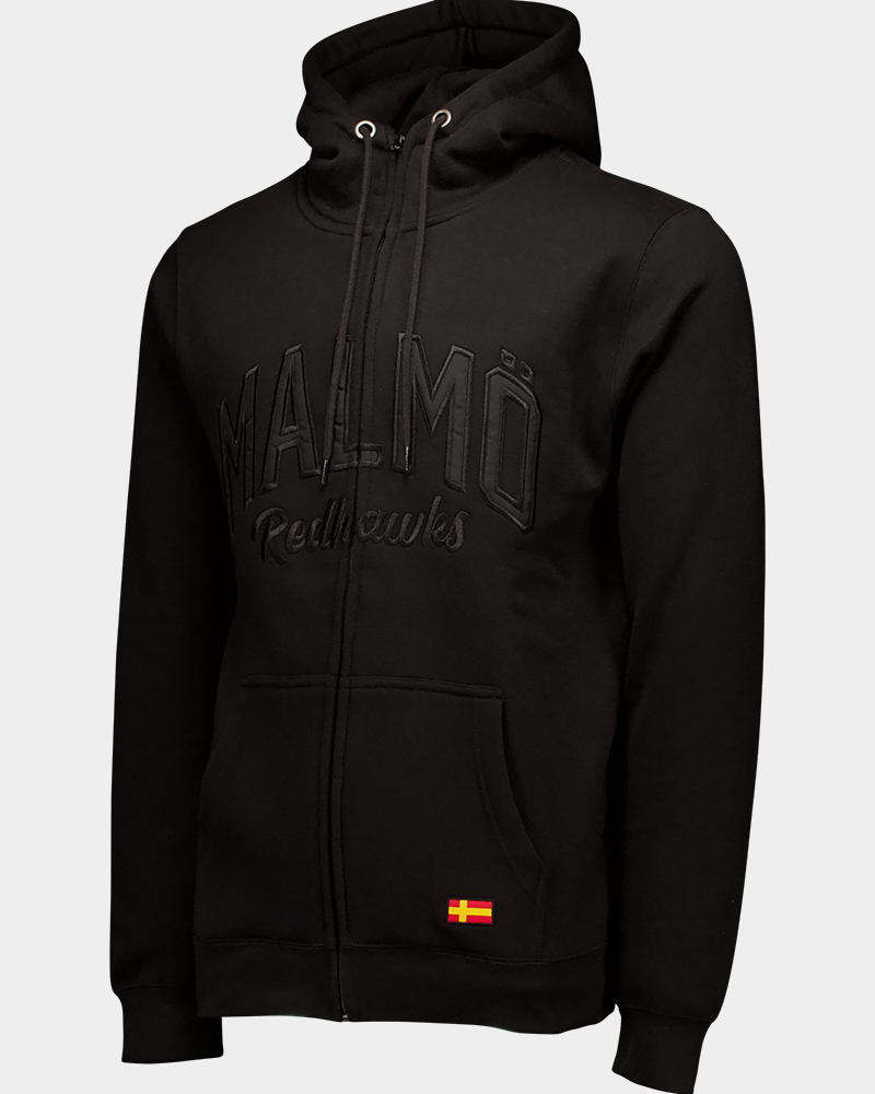 Zip hood svart Malmö Redhawks ton i ton