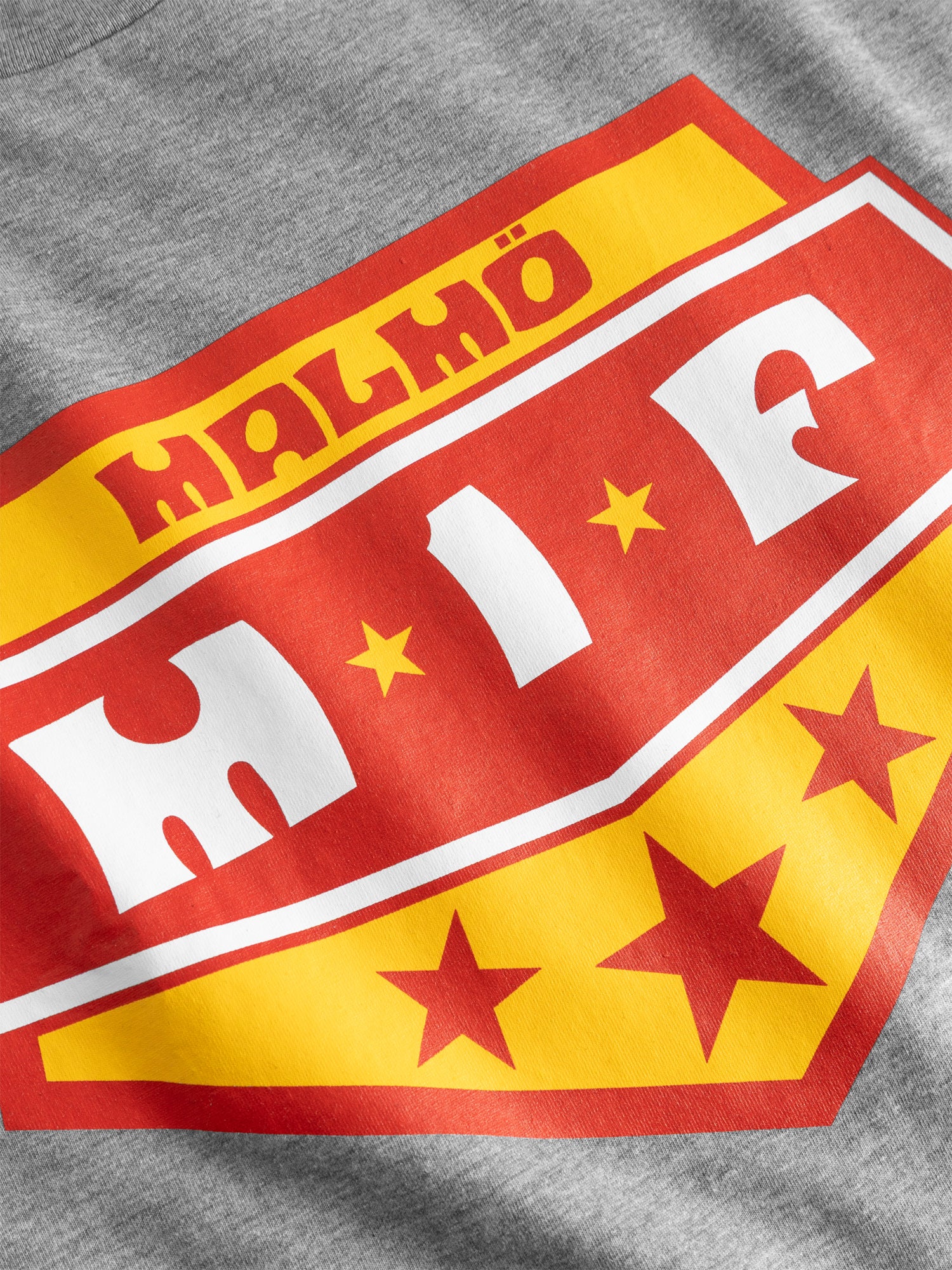 T-shirt gråmelerad emblem retro