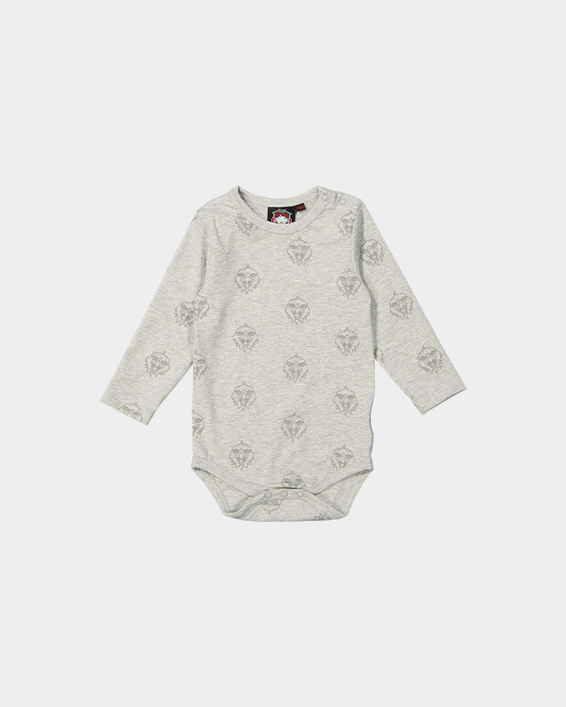 Baby Body grå fullprint