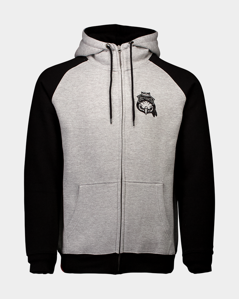 Zip hood svart grå