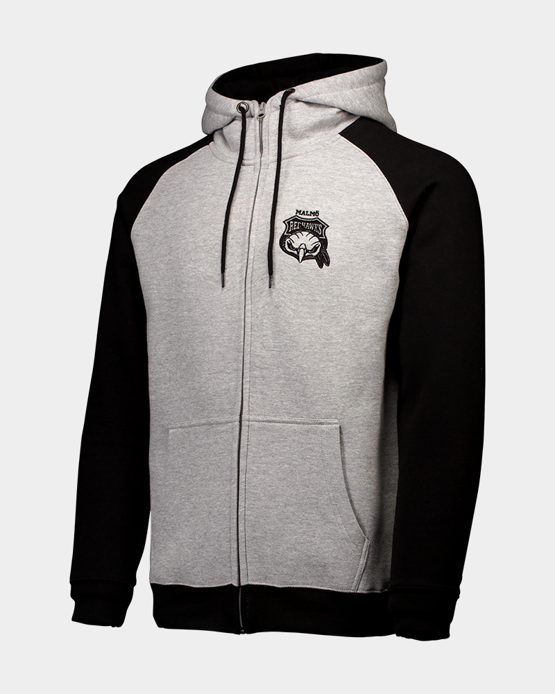 Zip hood svart grå